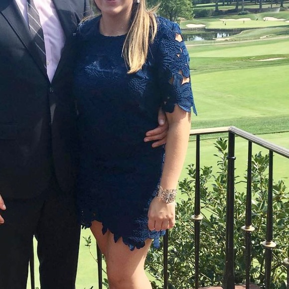 Navy Flower Dress - Picture 2 of 2